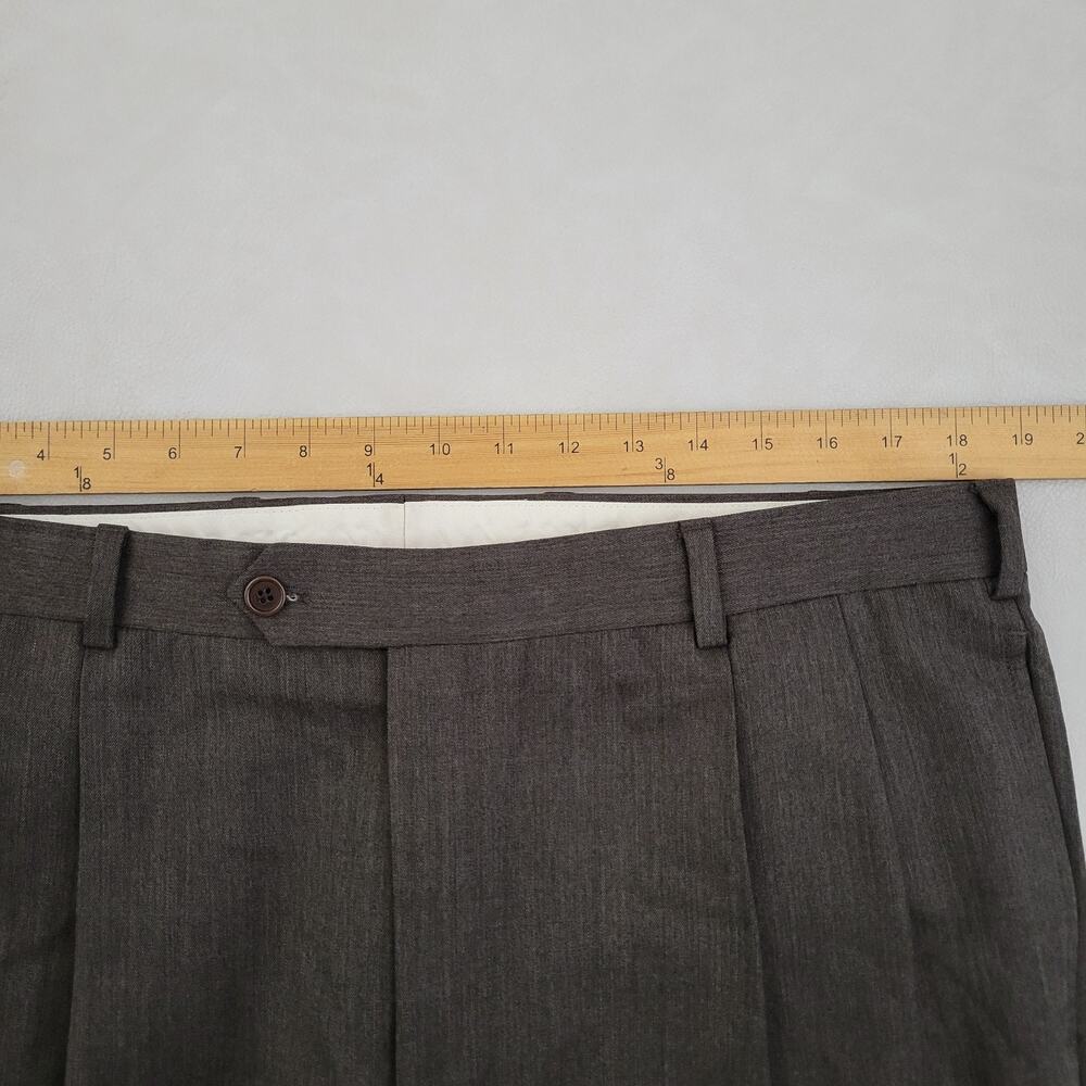 Brooks Brothers Pants Men 38x32 Brown Madison Fit 100% Wool Chino Trousers - Picture 5 of 11